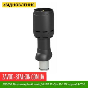 350002 Вентиляційний вихід VILPE FLOW P-125 Чорний Н700
