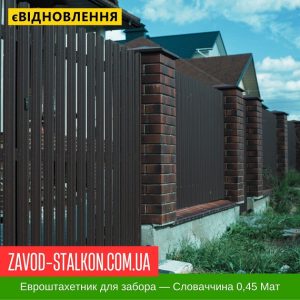 ЄвроШтахетник Металевий для паркану – Словаччина 0,45 Мат