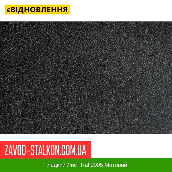 ціна Гладкий Лист Ral 9005 Матовий 1250*2000 Вінниця