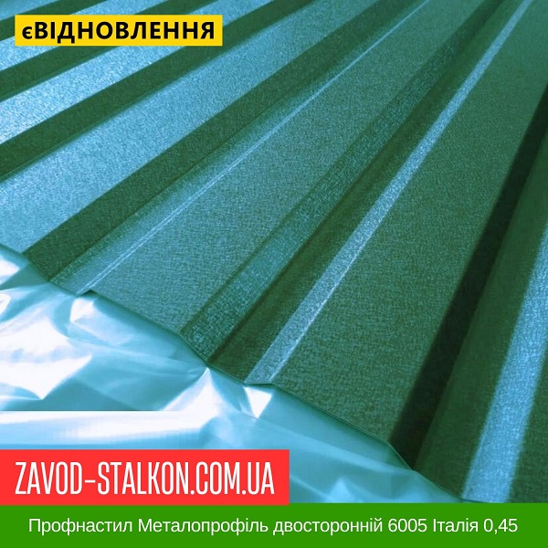 Профнастил Металопрофіль двосторонній 6005 Італія 0,45