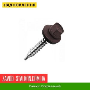 Саморіз Покрівельний по дереву 4,8*35 мм – RAL 8019