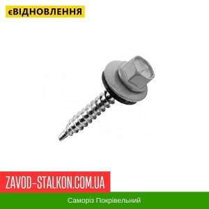 Саморіз Покрівельний по дереву 4,8*35 мм – RAL 9006