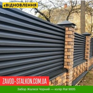 Ламель паркану Жалюзі – Чорний Колір Ral 9005